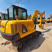 Excavator Bekas Komatsu PC56 yang Handal, 5.3 Ton, Bucket 0.22m³, Asal Jepang, Unit Kompak untuk Pekerjaan Pertanian, Lanskap, dan Proyek Kecil