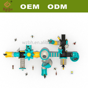 白鹤梦幻组合户外商业游戏套装塑料滑梯游戏玩具儿童游乐设备 - Product Image 3