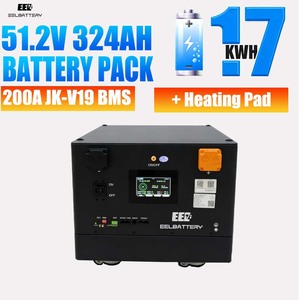 EEL 51.2V 280ah 17KWh 324Ah LiFePO4 Cells Battery Pack Lithium-Ion Solar Stackable JK BMS V19 Fuse for Energy Storage System - Product Image 1
