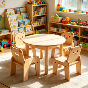 Chaise en bois Montessori pour enfants de 3 à 6 ans, mobilier d'école et de maternelle, pour l'extérieur, la salle à manger, sûre, durable et écologique - Product Image 2
