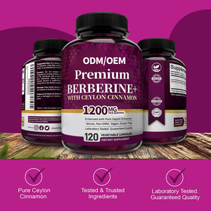 Kapsul Cuka Suplemen Diet Berberin Kayu Manis Ceylon Organik Kelas Berberin HCL - Product Image 3