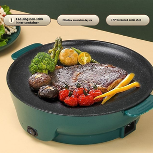 Grill électrique commercial, surface antiadhésive pour la maison, avec contrôle de la température, puissance 600W - Product Image 6