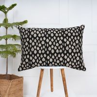 Housse de coussin style ferme à motifs imprimés, motif feuilles noir et blanc, housse de coussin décorative, matériaux et tailles personnalisables