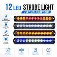 Neue ENSAITE 12LED Amber-Weiß LED Notfall-Warnleuchte Blinkende Warnleuchte für Baufahrzeuge Auto LKW