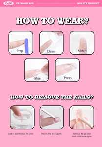 In Vogue Handmade Stick on Nails <span class=keywords><strong>Hello</strong></span> <span class=keywords><strong>Kitty</strong></span> Cute Cartoon Long-Length Style Gel Press on Nails - Product Image 5