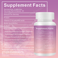 Capsules de collagène complexe de haute qualité pour femmes, avec acide hyaluronique, biotine, vitamine C et protéines hydrolysées, fournies par l'usine