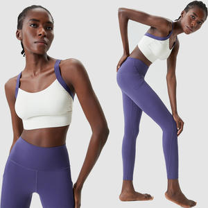 Nuevo diseño Color Clashing Beautiful Backless Active Sportswear Tallas grandes Gym Fitness Yoga Conjuntos de mujer Sujetador Leggings Conjuntos - Product Image 3