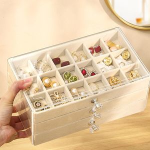 Large Capacity Multi-Layer Flannel Jewelry <b>Box</b> Modern Design Storage <b>Box</b> for Bracelet <b>Earrings</b> Ring - Product Image 2