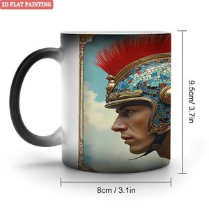 Frosted Black 11oz <b>Ceramic</b> Mug Heat Color Changing Magic <b>Cup</b> For Coffee Lovers - Product Image 1