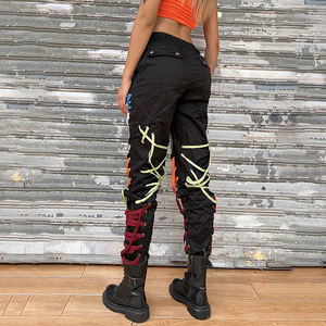 <strong>Harem</strong> <strong>Pant</strong> Patchwork Drawstring Hit Color High Waist <strong>Pants</strong> for Women - Product Image 5