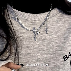 All'ingrosso di moda di lusso alla moda HipHop collana pendente per le donne degli uomini Rapper catena clavicolare zircone perline <span class=keywords><strong>girocollo</strong></span> maglione - Product Image 2