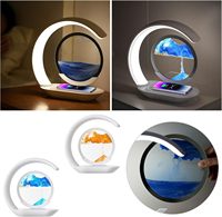 Lampe de table moderne intelligente avec chargeur sans fil 15W rechargeable veilleuse LED enfichable pour décor de table de nuit multifonctionnel pour chambre à coucher