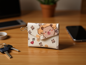 Monedero con Diseño de Dibujos Animados, 5 Pulgadas, Microfibra, Cuero Sintético, con Correa para la Muñeca, Tamaño Mini, Unisex, Cierre de Solapa - Product Image 2