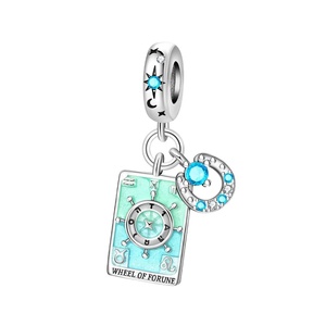Colgante de Tarot con Diseño de Mago, Abalorio de Tarot Positivo, Accesorio para Pulsera de Joyería DIY, Chapado en Plata de Tungsteno PAC1640 - Product Image 5