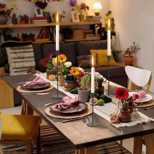 ChefBee 3PCS Black Tall Candlestick Holder Taper Pillar Candle <b>Stand</b> with Elegant Dining Table Decor for Wedding Parties - Product Image 5