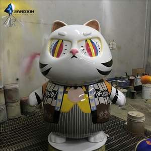 Sculpture collaborative de <span class=keywords><strong>chat</strong></span> à un oeil-Artisanat en résine résistant à la décoloration Conception arabe religieuse personnalisée pour les installations d'art en plein air - Product Image 6