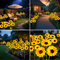 Lampes solaires LED en forme de tournesol pour la décoration de patio et de jardin, lampes solaires LED de haute qualité en forme de tournesol pour la décoration de parc