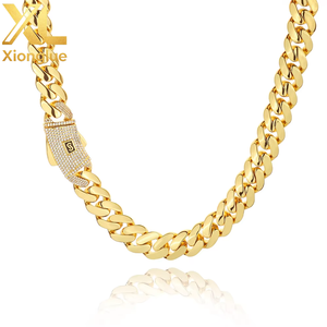 European American Hip Hop Hot Sale Copper Glossy Zircon Cuban Bamboo <b>Chain</b> Tension Setting Unisex <b>Cross</b>-Border Trendy Jewelry - Product Image 4