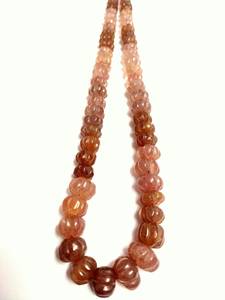 AA Quality strawberry quartz carved roundels 40 cm strand 7-11 MM Size approx - Product Image 5