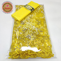 Tissu Bazin Riche Personnalisé de Qualité Supérieure avec Ensemble de Perles et Dentelle Brodé pour Robe de Mariage Nigériane Boubou