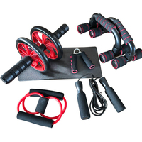 Ensemble d'entraînement fitness sept pièces de qualité supérieure avec rouleau AB à double roue pour exercices musculaires