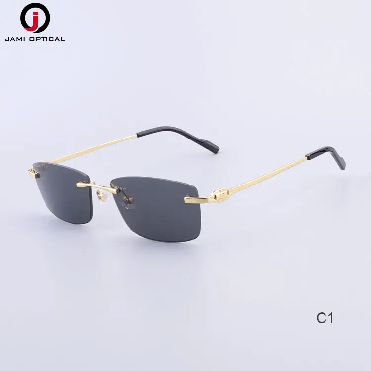 Fashion Square Sunglasses Metal Eyeglasses Frames Optic Rimless Sunglasses Spectacle Frame Stainless Steel Glasses
