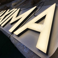 Letrero Luminoso LED Personalizable de Acrílico y Acero Inoxidable para Exteriores, Letrero Publicitario con Logotipo para Empresas
