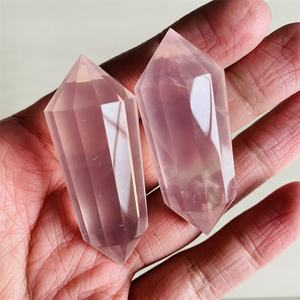 छोटे आकार हाथ नक्काशीदार प्राकृतिक तिब्बती गुलाब डबल समाप्त क्वार्ट्ज वोगेल कण हीलिंग की छड़ी - Product Image 6