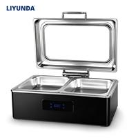 Chauffe-Plats Électrique Intelligent LIYUNDA Deluxe Noir en Acier Inoxydable 201, 220V, avec Bacs Simples ou Doubles