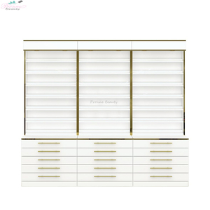 Exhibidor de Esmaltes de Uñas, Gabinete de Almacenamiento para Salón de Belleza, Exhibidor de Esmaltes Negro y Dorado con Múltiples Cajones - Product Image 4