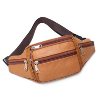 Outdoor Hardloop Heuptas Mode Lederen Heuptas Met Ritssluiting Waterdichte Telefoonriem Tactische Crossbody Tas
