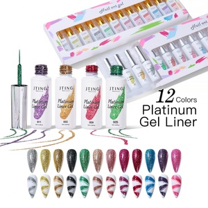 JTING Nuevo Diseño Gel Liner de Alta Densidad Platino con Cordón para Arte de Uñas, Gel Polish Liner, Gel de Color para Uñas, OEM, Logotipo Personalizado - Product Image 1