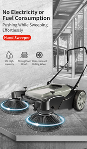 POHIR-55L đi bộ-phía sau máy quét tay đẩy Mini sàn quét với chất lượng cao 500 mét Nylon bàn chải cho bụi thu thập - Product Image 2