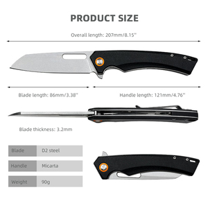All'ingrosso Micarta manico di sopravvivenza coltelli Sheepfoot D2 lama campeggio caccia tattico pieghevole coltello tascabile - Product Image 2