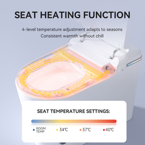 Inodoro Inteligente de Cerámica de Una Pieza con Bidé Integrado y Sistema de Aumento de Presión <span class=keywords><strong>para</strong></span> Baños Residenciales y Comerciales con Baja Presión de Agua - Product Image 6