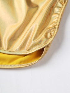 Shorts de yoga métalliques pour femmes, taille haute, avec poches, irisés, pour entraînement, gym, danse, performance athlétique, sur mesure - Product Image 4