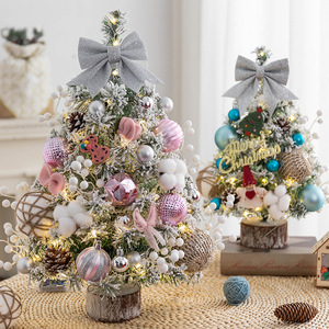 60cm Decor <b>Christmas</b> <b>Tree</b> 24inch <b>Table</b> <b>Christmas</b> <b>Tree</b> Set with Bow Tie Ball Pine Cone Glitter Ball Artificial Mini Xmas <b>Tree</b> - Product Image 6