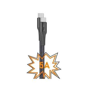 Cable de datos tipo C - cable de 1m, tipo macho/macho, 5A, PD 25W máximo, trenzado, color negro. ideal para transferencias rápidas y carga. - Product Image 1