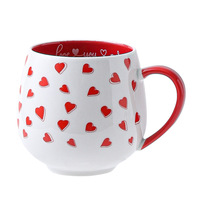 Mug en céramique italien minimaliste à motif cœur, design créatif peint à la main à pois, mignon, pour café/eau, idéal pour mariage