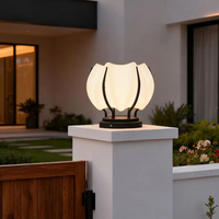 Lampu Taman LED Tahan Air IP65 Bertenaga Surya & Listrik Bentuk Teratai dengan Remote Control untuk Penggunaan Luar Ruangan, Taman, Vila, Halaman