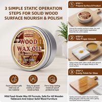 Huile de cire pour bois de qualité alimentaire 80g – Nourrit, protège et illumine les planches à découper, la vaisselle et les meubles en bois massif – Anti-fissures, anti-mites