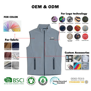 Gilet Sportivo da Golf Personalizzato con Logo, Senza Maniche, con Zip, Impermeabile, Softshell, Giacca da Corsa, Gilet Sportivo Aderente da Golf per Uomo - Product Image 1