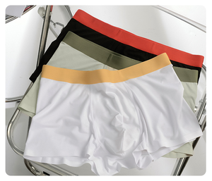 Wholesale Men's Modal Underwear Solid Color Seamless <strong>Boxer</strong> <strong>Briefs</strong> Mid Rise Breathable Bulk Order - Product Image 4