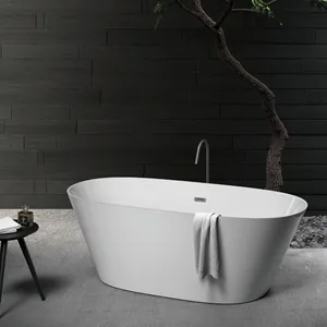 Medyag Acrylic Bathtub Stand Alone Simple Square Bathtub Big Space Easy To Clean Bath Tub