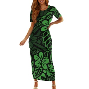 Elegante Completo Due Pezzi <span class=keywords><strong>Verde</strong></span> con Design Tropicale per Donna, Set con Motivo Floreale, Outfit Casual con Top a Maniche Corte e Gonna - Product Image 1