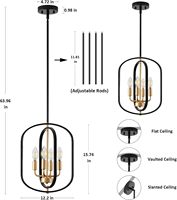 Lustre LED en fer de style ferme moderne avec lumière blanc chaud doux, luminaire suspendu pour la maison, la cuisine, le restaurant