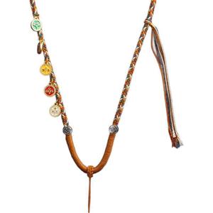 Cordón para collar de los Cinco Dioses de la Riqueza, cordón colgante de plata tibetana tejido a mano para hombre y mujer, aleación de Buda Thangka tibetano - Product Image 5