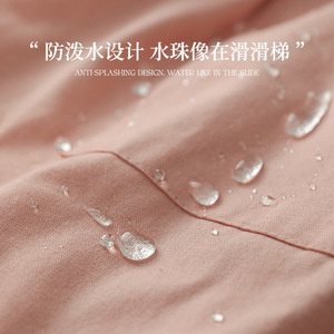 Solid Color Cotton Apron With Ruffle Shoulder Straps For Cooking And Daily Use Creamy Pink - Product Image 4