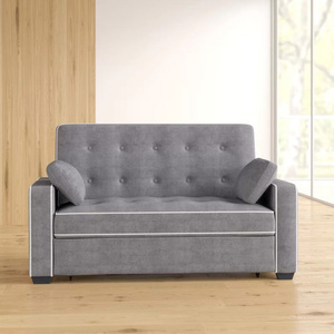 Baihai sang trọng hiện đại màu xám da Sofa giường phòng khách nhung nhiều sofa gấp sofa tường giường - Product Image 6