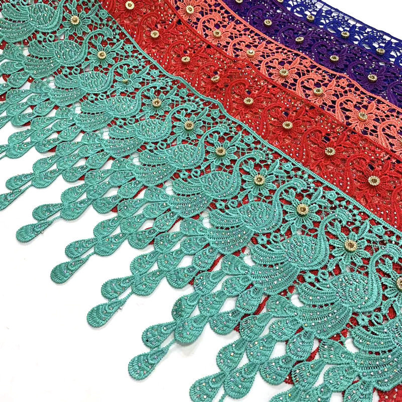 Factory Wholesale Garment Border Lace Embroidery Polyester Water Soluble Lace